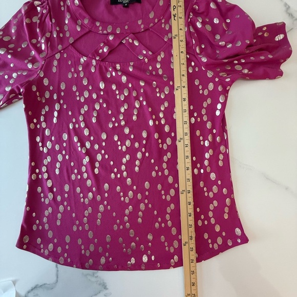 Louise Harris Pink and Gold Polka Dot Blouse Excellent condition, size Medium - Picture 5 of 7
